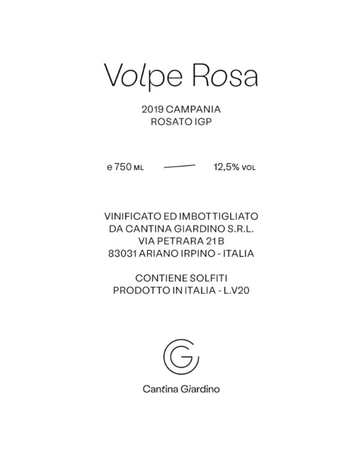 Cantina Giardino Volpe Rosa 2022 Label 2