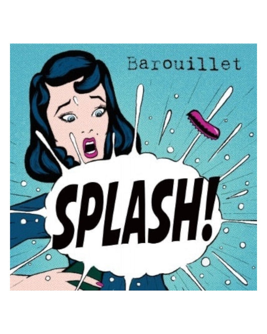 Front label of Chateau Barouillet Splash! 2023 Organic Sparkling Wine Pet Nat showing design and details