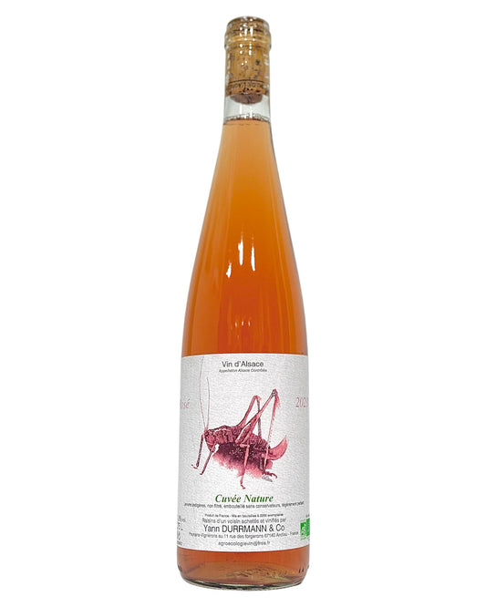 Bottle of Domaine Durrmann Rose Négoce 2023 Organic Pinot Gris Natural Rose from France