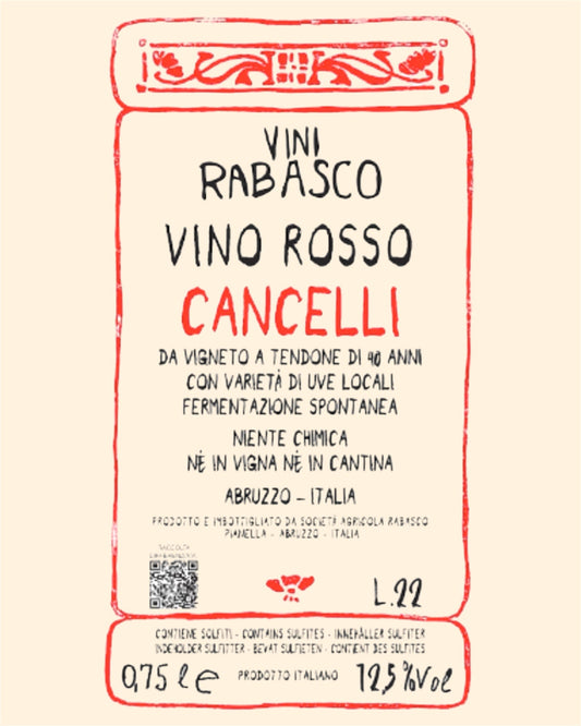 Societa Agricola Rabasco Cancelli Rosso 2023 wine label