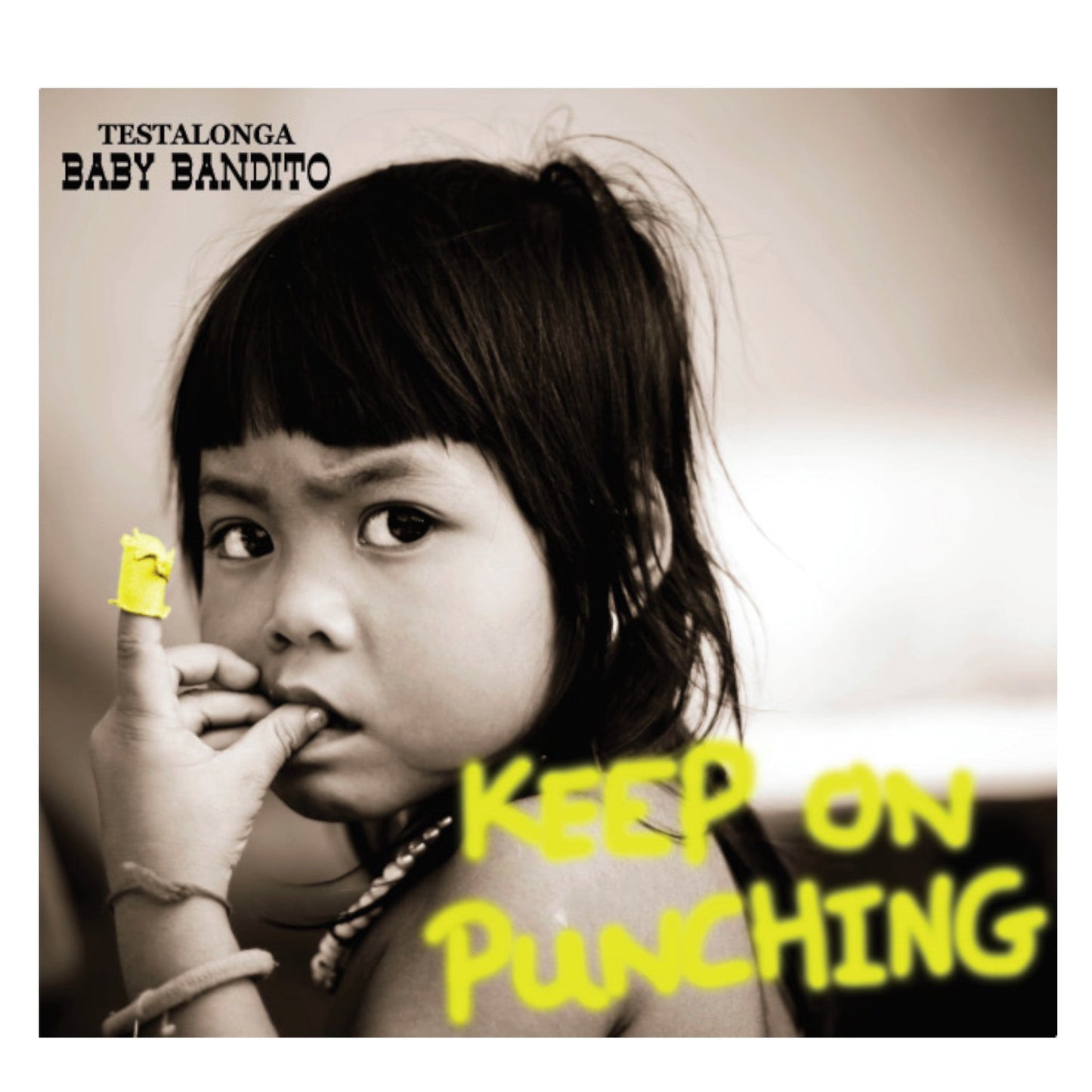 Front label of Testalonga Baby Bandito Keep On Punching 2021 Chenin Blanc Organic showing design and details