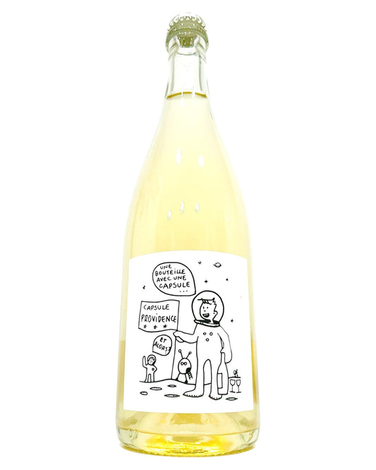 Front label of Et Alors? Pet Nat Rolle Vermentino Organic Sparkling Wine showing secondary design and details