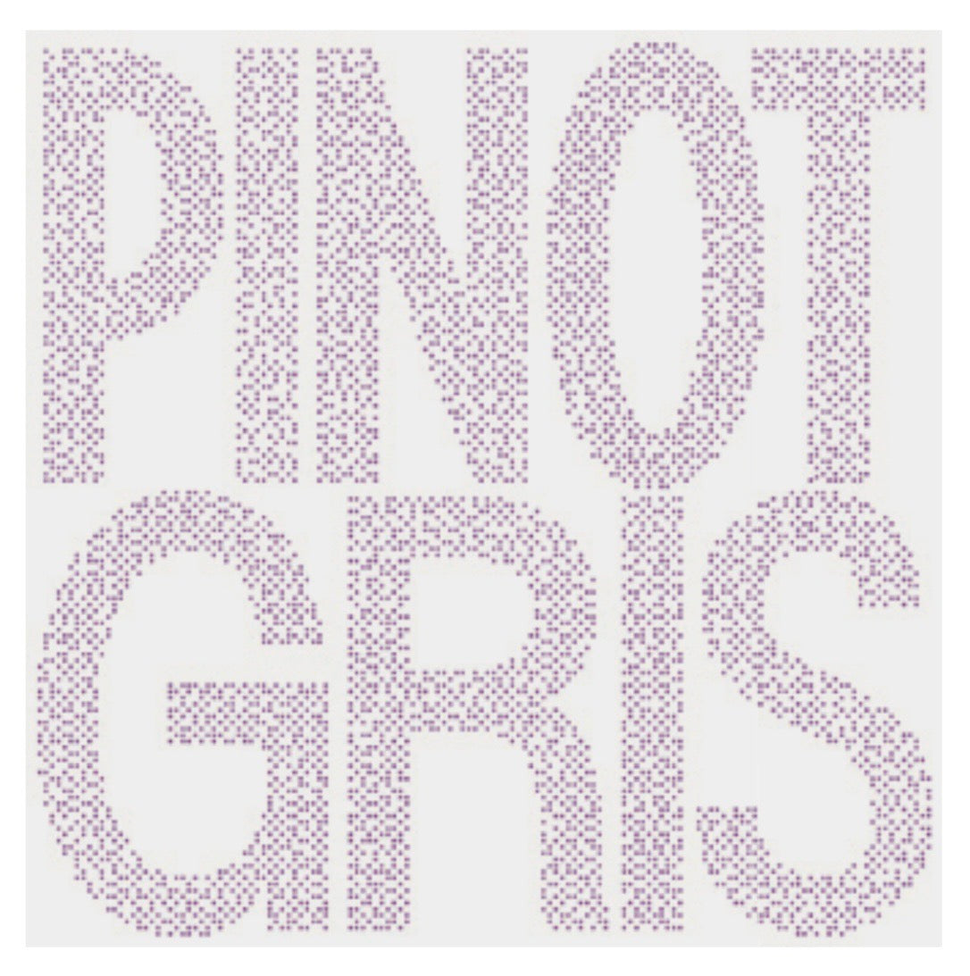 Front label of Tillingham Pinot Gris 2020 Organic Natural White Wine showing design and details