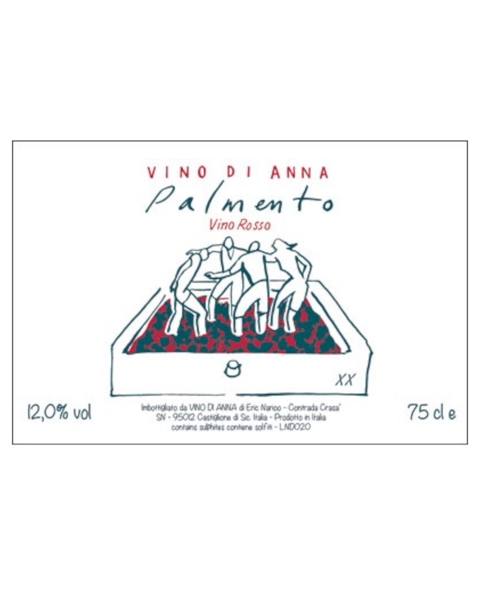 Vino di Anna Palmento Rosso 2024 wine label