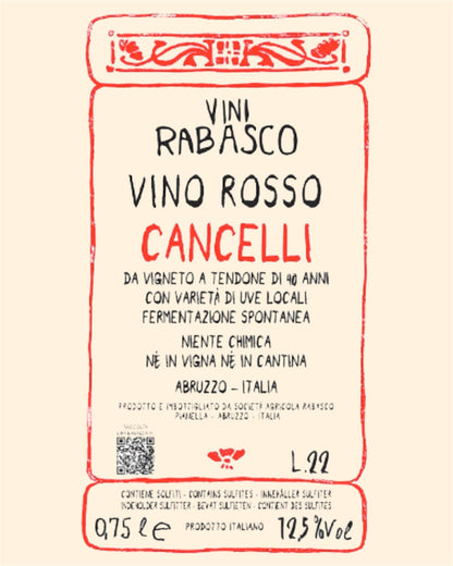 Societa Agricola Rabasco Cancelli Rosso 2023 wine label