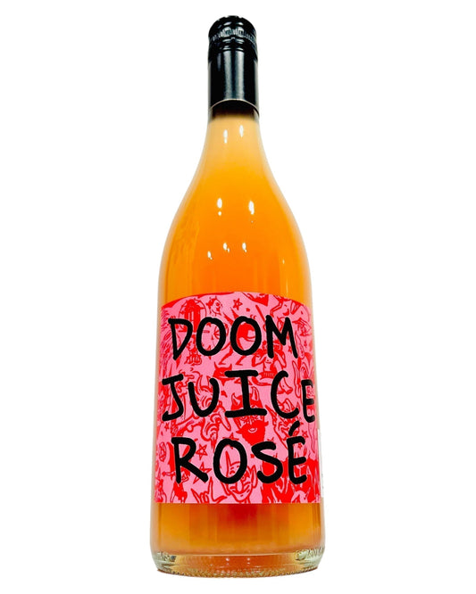Bottle of Doom Juice Rose Organic Shiraz Cabernet Sauvignon Natural Rose Wine from South Australia